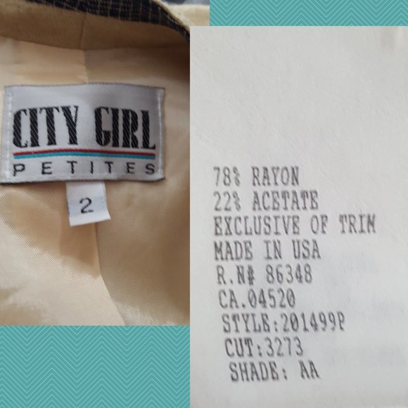 City Girl VTG Pale Yellow Indigenous Symbols Printed Single Button Blazer - Picture 5 of 5